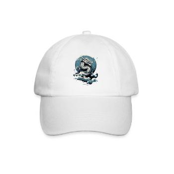 Himmelsdrache im Aufwind - Baseballkappe - Weiß/Weiß - Vorne
