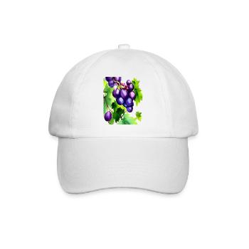 Grapes on a Vine - Baseball Cap - white/white - Front