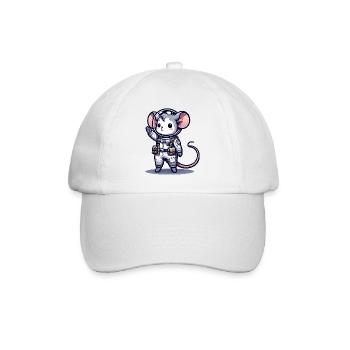 Cute Mouse Astronaut - Baseball Cap - white/white - Front