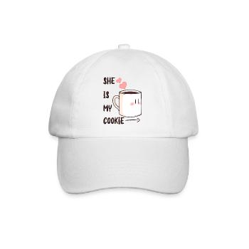 Sie ist mein Keks - Baseballkappe - Weiß/Weiß - Vorne