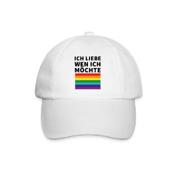 Ich liebe wen ich möchte Pride Flagge - Baseballkappe - Weiß/Weiß - Vorne