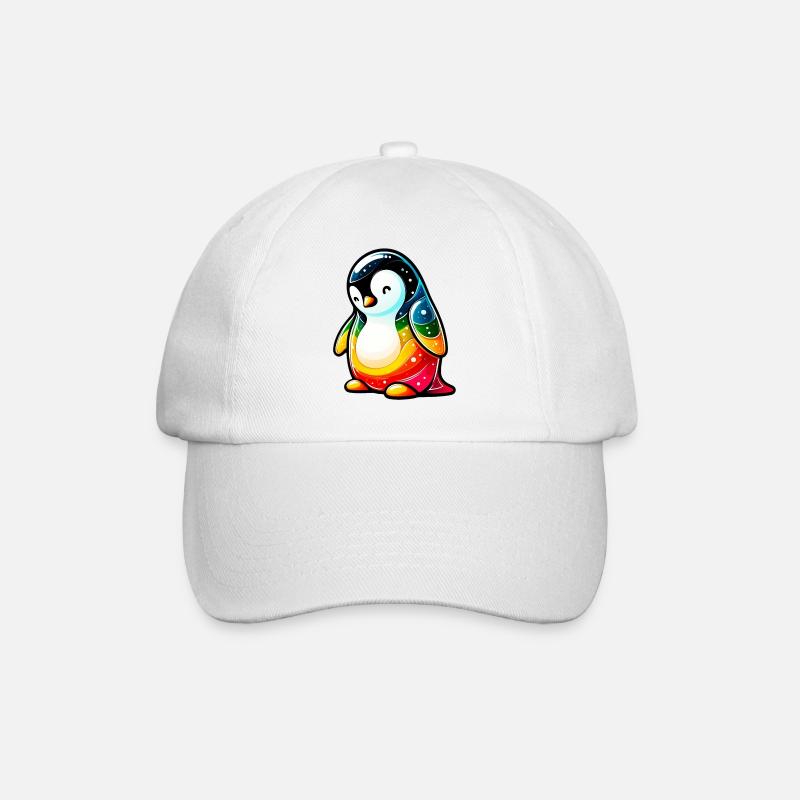 Pinguin - Baseballkappe - Weiß/Weiß