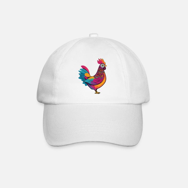 Poule mignonne et colorée - Casquette classique - blanc/blanc