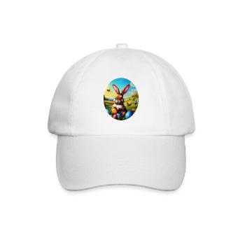 Pretty easter bunny in landscape - Baseball Cap - white/white - Front