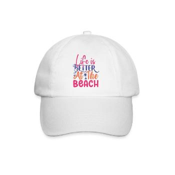 Am Strand lässt es sich besser leben - Baseballkappe - Weiß/Weiß - Vorne