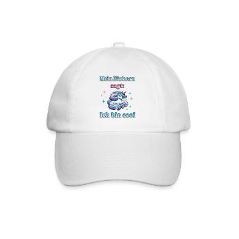"Mein Einhorn sagt ich bin cool" - einzigartig - Baseballkappe - Weiß/Weiß - Vorne
