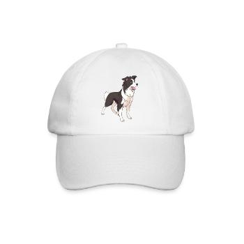 Chien de race border collie - Casquette classique - blanc/blanc - Devant