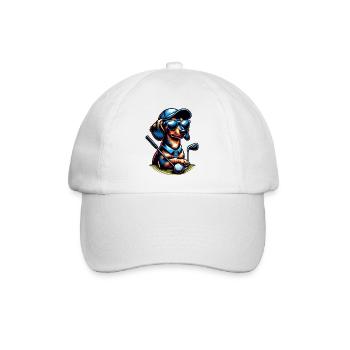 Teckel Golfeur Terrain de Golf Chiens Propriétaires - Casquette classique - blanc/blanc - Devant