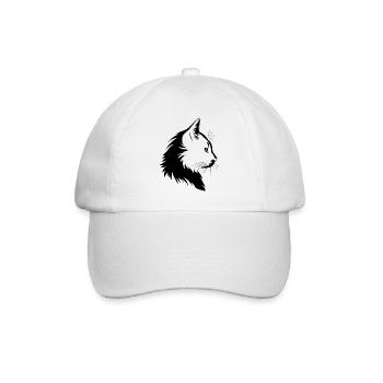 Katze, katzenmotiv - Baseballkappe - Weiß/Weiß - Vorne