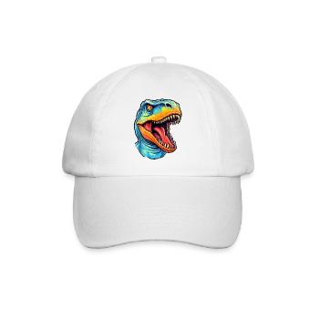 Lustige Dino-#tshirt - Baseballkappe - Weiß/Weiß - Vorne