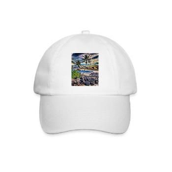 Hawaiianische Küste - Baseballkappe - Weiß/Weiß - Vorne