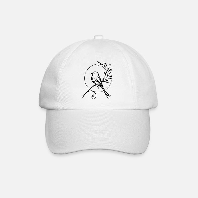 Vogel - Baseballkappe - Weiß/Weiß
