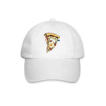 pizza harter humor soufrance schwieriges zähnezeichnen - Baseballkappe - Weiß/Weiß - Vorne