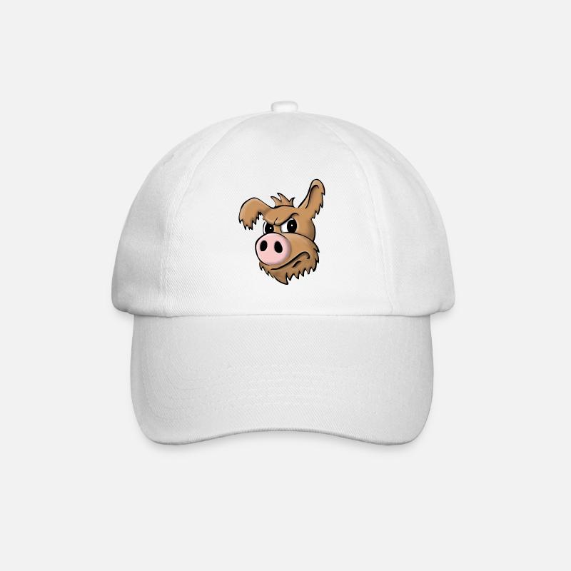 Schweinehund skeptisch - Baseballkappe - Weiß/Weiß