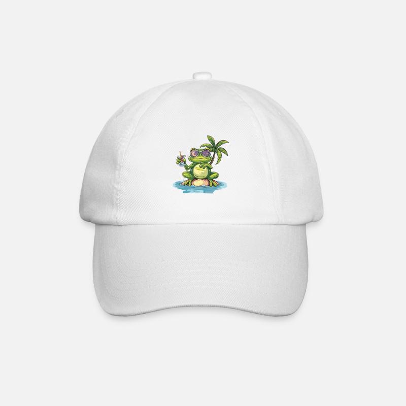 Vacances d’été de grenouille - Casquette classique - blanc/blanc