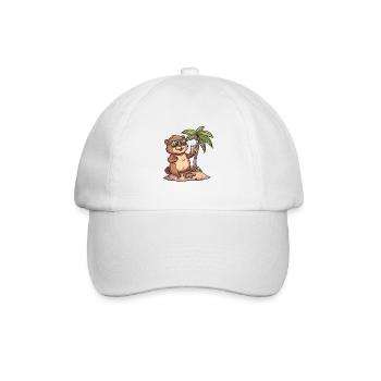 Biber Insel Sommer Palme - Baseballkappe - Weiß/Weiß - Vorne