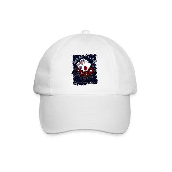 Kiss My Ace Poker Spiel Kartenspiel Casino Skull 3D - Baseballkappe - Weiß/Weiß - Vorne