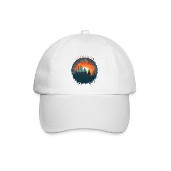 Sunset Forest Silhouette Adventure - Baseball Cap - white/white - Front