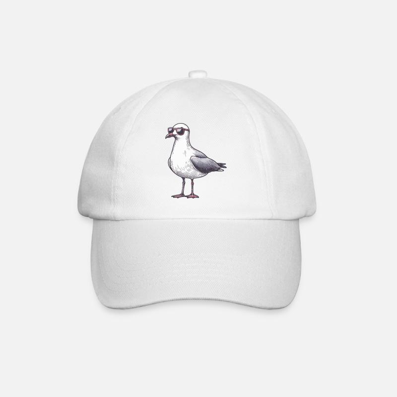 coole möwe mit sonnenbrille - Baseballkappe - Weiß/Weiß