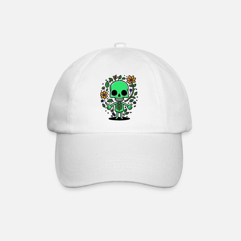 Skeleton - Baseball Cap - white/white