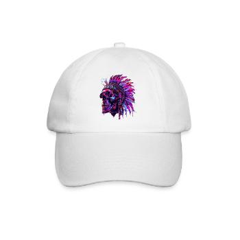 Indian Skull Indian Native American - Baseball Cap - white/white - Front