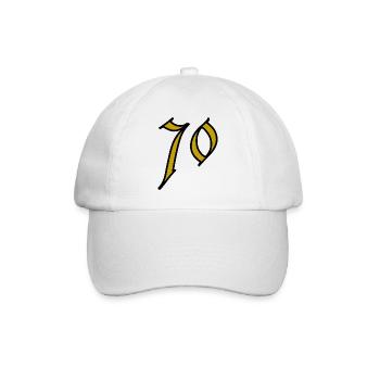 70. 70 JAHRE. 70. JAHRESTAG. 70-JÄHRIGES JUBILÄUM. - Baseballkappe - Weiß/Weiß - Vorne