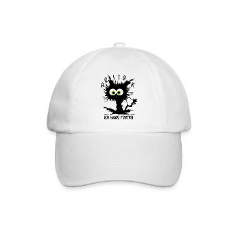Abitur 2026 - Ich habe fertig - Gestresste Katze - Baseballkappe - Weiß/Weiß - Vorne