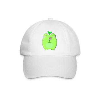 cute frog kawaii with flower - Baseball Cap - white/white - Front