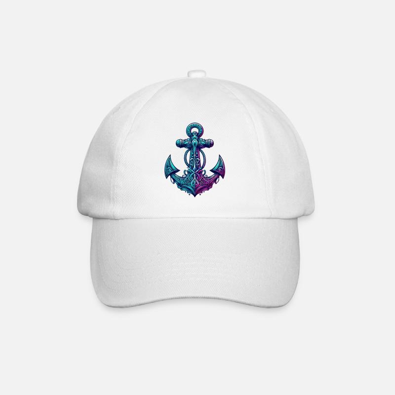 Ein Anker - Baseballkappe - Weiß/Weiß
