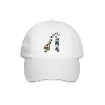 Aquarell Landkarte Norwegen - Baseballkappe - Weiß/Weiß - Vorne