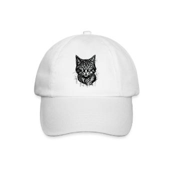 Kätzchen-Tattoo 🐾 1 - Baseballkappe - Weiß/Weiß - Vorne