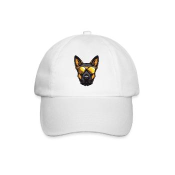 German Shepherd Dog Cool Head Party - Baseball Cap - white/white - Front