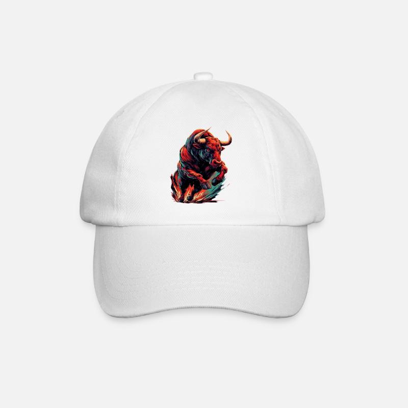 Stier - Baseballkappe - Weiß/Weiß