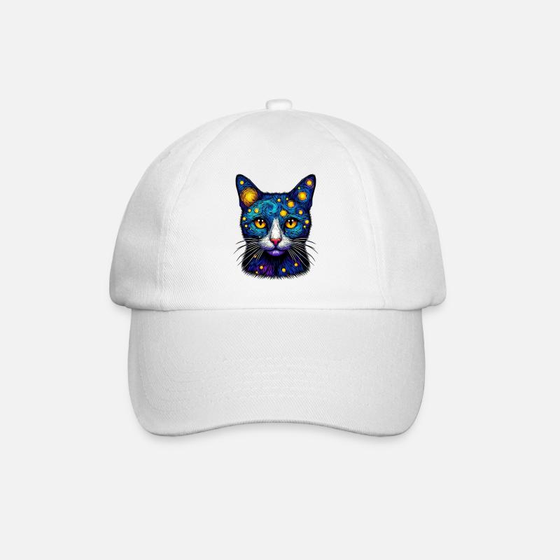 Katze - Baseballkappe - Weiß/Weiß