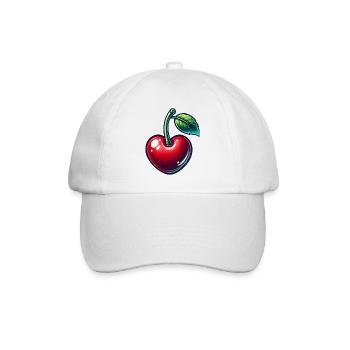Cerise en forme de cœur : l’amour en pleine forme - Casquette classique - blanc/blanc - Devant