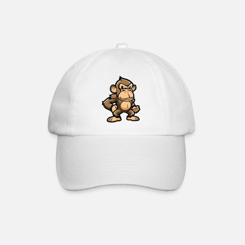 affe - Baseballkappe - Weiß/Weiß