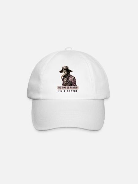 Do Not Be Afraid - Dark Humor Plague Doctor Design - Baseballkappe - Weiß/Weiß