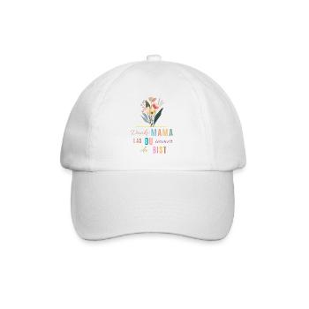 Danke Mama! Blumen, bunt, personalisierbar - Baseballkappe - Weiß/Weiß - Vorne
