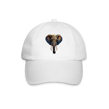 African Elephant with Indian Style Tattoo - Baseball Cap - white/white - Front