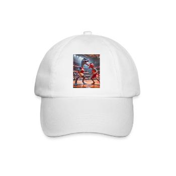 Dinos living Today – playing basketball dinosaur - Baseball Cap - white/white - Front