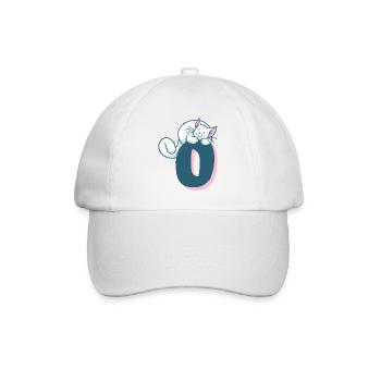 Cat Letter O - Baseball Cap - white/white - Front