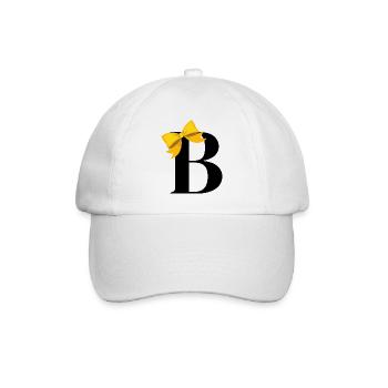 Letter b yellow bow - Baseball Cap - white/white - Front