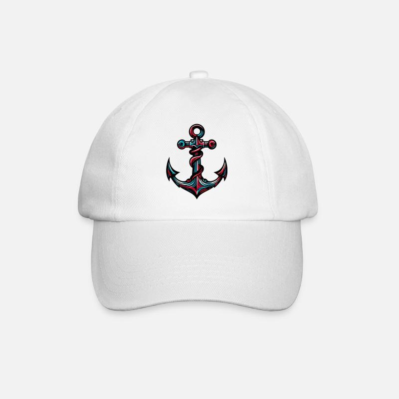 Ein Anker - Baseballkappe - Weiß/Weiß