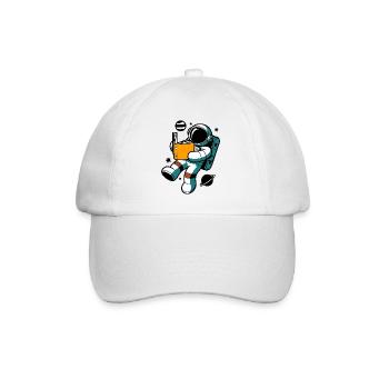 Reading astronaut: Learning in weightlessness - Baseball Cap - white/white - Front