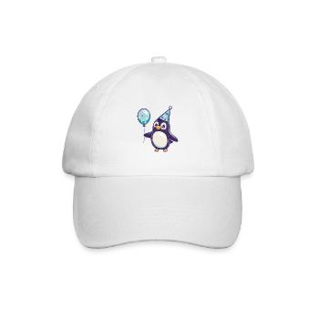 Penguin Birthday Comic - Baseball Cap - white/white - Front