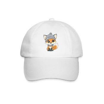 renard mignon mignon bébé enfants animal dessin animé - Casquette classique - blanc/blanc - Devant
