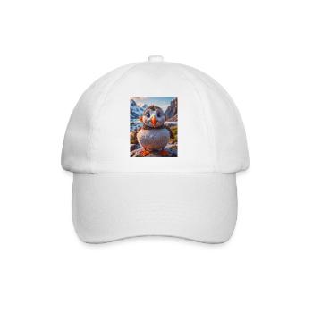 super cute birds – puffin - Baseball Cap - white/white - Front