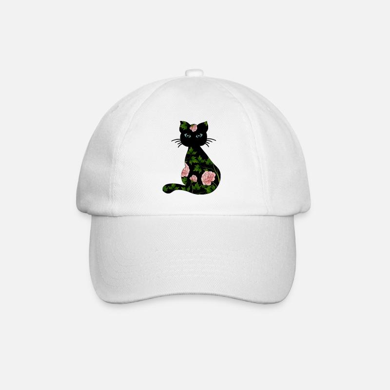 Cat - Baseball Cap - white/white