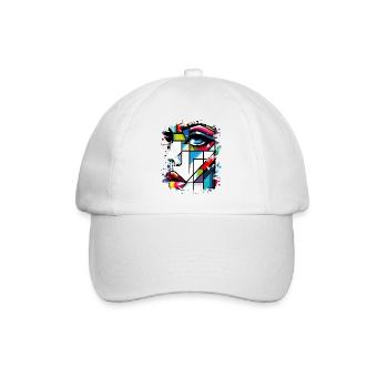 Frauen Girl Power Design Kunst Weiblicher Feminismus Symbol - Baseballkappe - Weiß/Weiß - Vorne