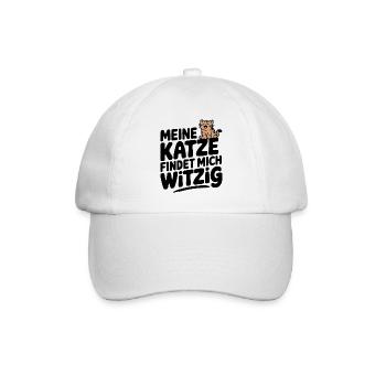 Meine Katze findet mich witzig, Katze Haustier - Baseballkappe - Weiß/Weiß - Vorne